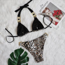 2025 Shiny Rhinestone Diamond Bikini Women Swimsuit Female Swimwear Two Pieces Bikini Set Halter Metal Chains Bathing Suit Swim