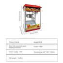 Commercial Popcorn Maker Stainless Steel Electric Popcorn Machine Automatic 1400W Non-Stick Coating Fast Heating Machine