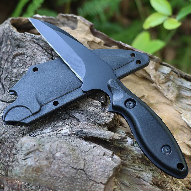 New outdoor tactical small straight knife with K sheath 5CR15 steel self-defense knife portable edc multi-function knife