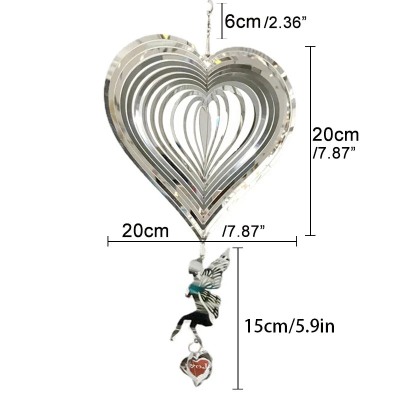 Fairy Wind Spinner Garden Wind Chimes Hanging Decorations Outdoor Wedding Kawaii House Home Room Decor Bell Valentine's Day Gift