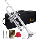 SLADE Bb Trumpet Brass Instrument Standard Brass Trumpet Set for Students Beginners Professional Trumpet Gold Silver with Box