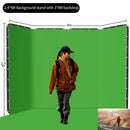 SH Green Screen 2.4X4M Collapsible Chroma Key Backdrop Wrinkle-Resistant Fabric Ultra-Quick Setup background removal for Stream