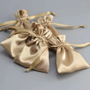 Old Gold Silk Satin Gift Bags 7x9cm 9x12cm 13x17cm 50pcs/Lot Earring Rings Studs Necklace Bangle Jewelry Logo Pouch Sack