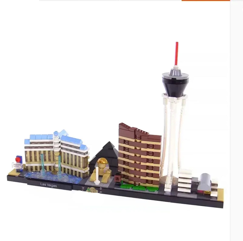 ArchitectureCompatile With 21047 Architecture Las Vegas Building Blocks Bricks Toys For Adults Kid Art Home Decoration Gift