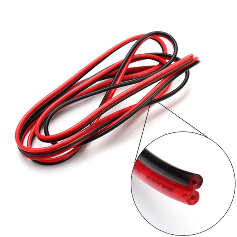 20 meters 2PIN Electrical Wire Tinned Copper PVC Insulated Red Black Cable For Single Color LED Strip Light Extension Wire 22AWG