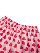 Women s Valentine s Day Pajama Set with Heart Print Short Sleeve Top and Drawstring Shorts Cute Sleepwear Loungewear Set for