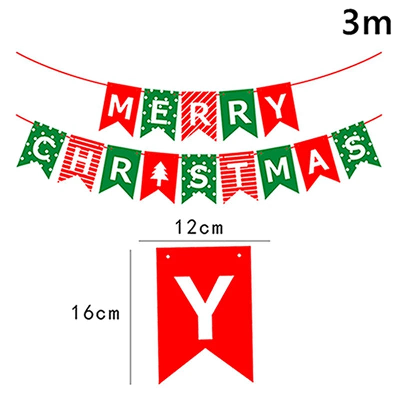 Merry Christmas Balloon Santa Claus Christmas Tree Elk Banner Ornaments Christmas Party Decorations For Home 2024 Xmas Pendants