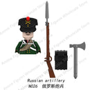 Medieval Napoleonic War French Dragoon British Soldiers Pirates Figures Army Scottish Fuisiler Building Blocks Weapons Brick Toy