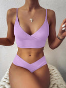 Military Green Double Layer Mid-Waist Bikini Sets Swimsuit Women Sexy Lace Up Two Pieces Swimwear 2025 New Beach Bathing Suits