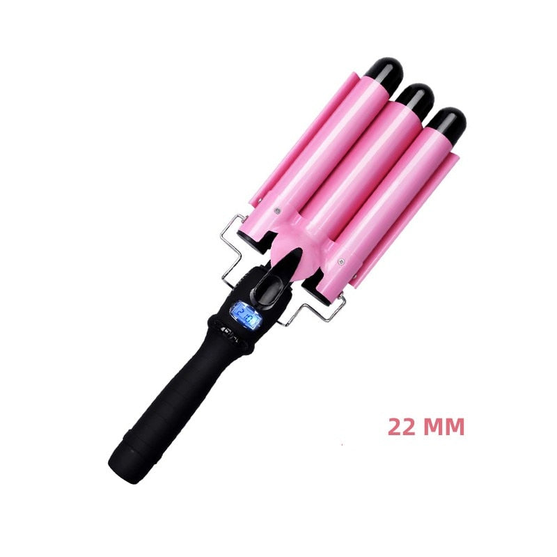 Triple Barrel Hair Curler Professional Tourmaline Ceramic Curling Iron Auto Perm Splint Hair Styling Tools Wave Wand