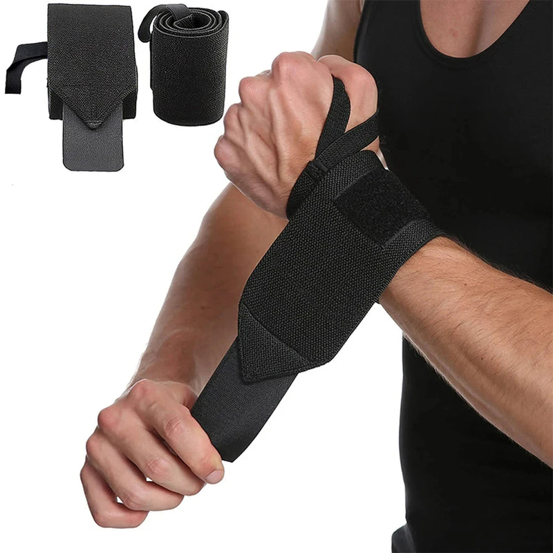 1 Pair Fitness Wrist Wraps Weight Lifting Gym Wrist Straps Cross Training Padded Thumb Brace Strap Power Hand Support Wristband