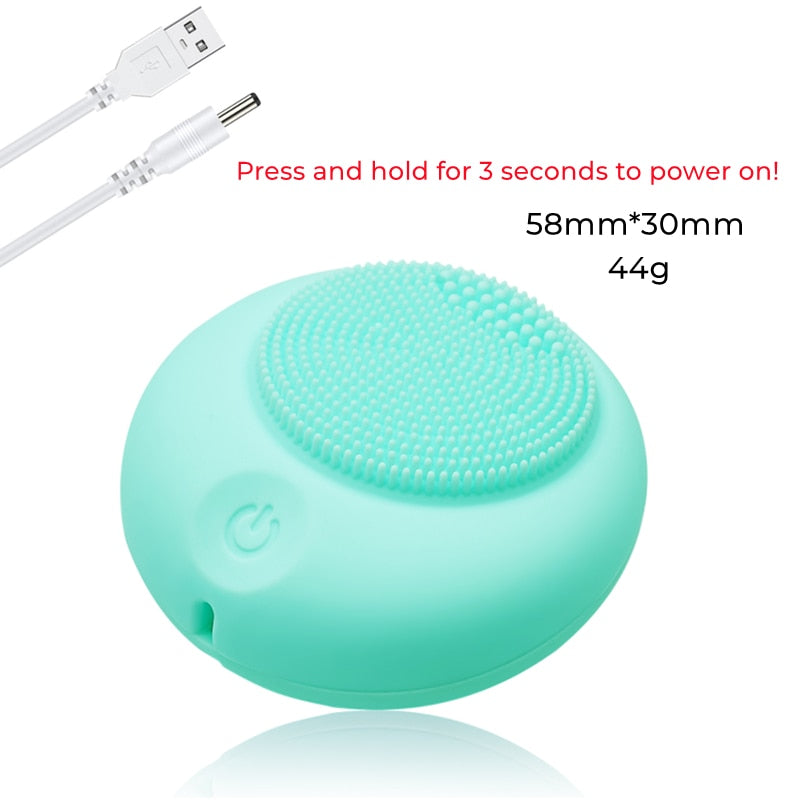 Silicone Electric Facial Cleansing Brush Vibration Face Cleaner Deep Cleaning Pores Face Skin Care Tools Massager Rejuvenation