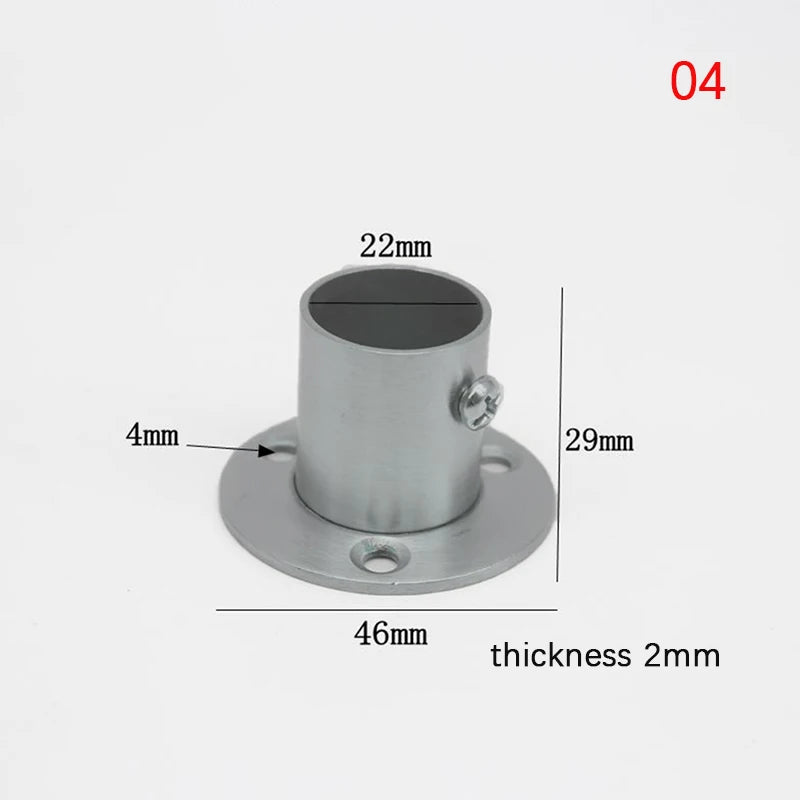 Stainless Steel Flange For Wardrobe Curtain Rod Holder Round Tube Holder Bracket Furniture Fittings Towel Tube Holder