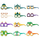 12/6pcs EID Mubarak Decoration Paper Glasses Frame Ramadan Islamic Muslim Photo Booth Props Kids Gift Eid Al Adha Party Supplies