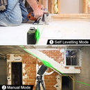 Huepar 3D 12 Lines 603CG Green Beam Self-Leveling Laser Level 3x360 Cross Line Laser USB Charge Dry Li-ion Battery with Receiver