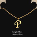 Initial Necklace for Men Women Boys Girls, 18K Gold Plated 26 Letters Pendant Necklace, Personalized Jewelry Father's Day Gifts