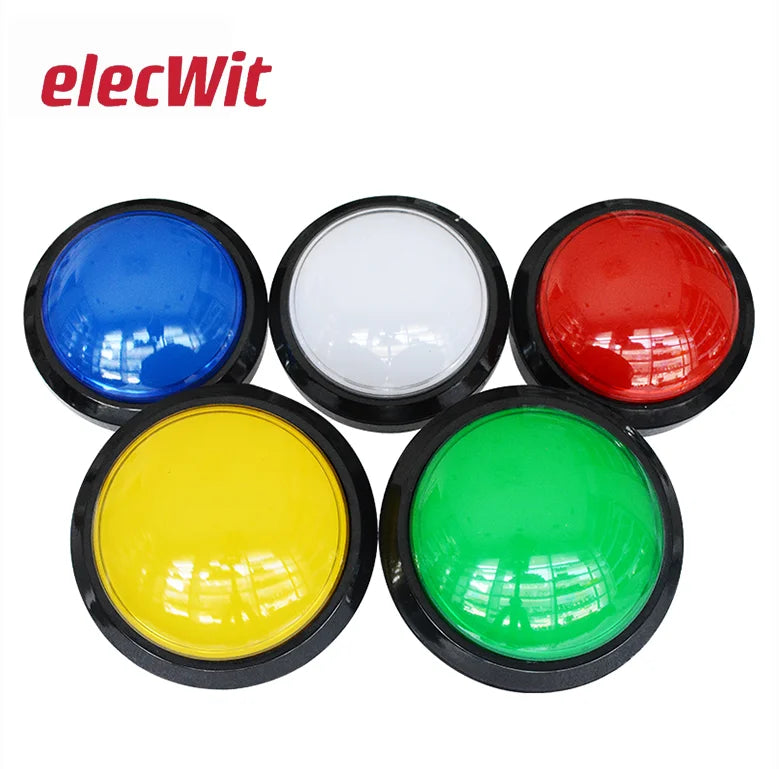 100mm Big Round Push Button LED Illuminated with Microswitch for DIY Arcade Game Machine Parts 5/12V Large Dome Light Switch