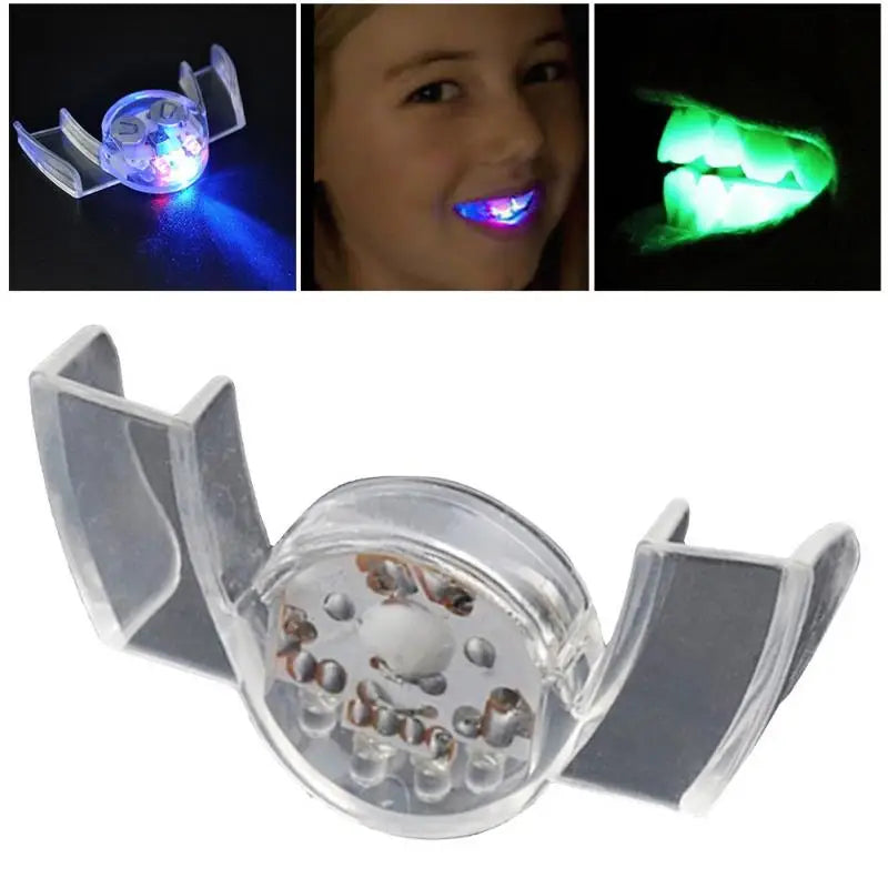 LED Light Up Mouth Braces Piece Glow Teeth Halloween Party Glow LED Teeth Flashing For Halloween Party Rave Glow Party Supplies