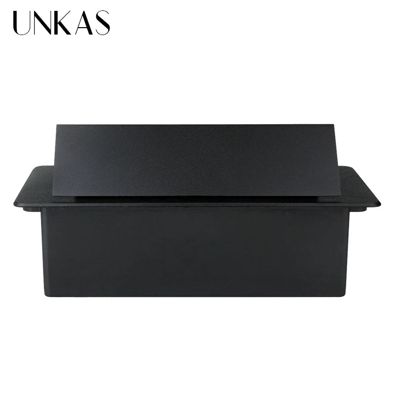 UNKAS New Type C Port PULL POP UP 3 Power EU Socket Silver Black Kitchen Table Desktop Plug Floor Socket