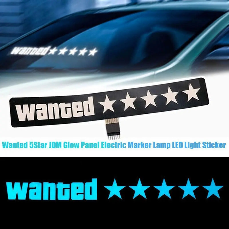 Fashion Windshield Electric LED Wanted Car Window Sticker Auto/Moto Safety Signs Car Decals Various Style Car Decoration Sticker