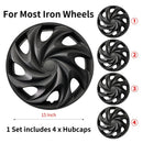 4 PCS Wheel Covers Hubcaps Design For 15 Inch Steel Wheels R15 Tire For Most Family Cars