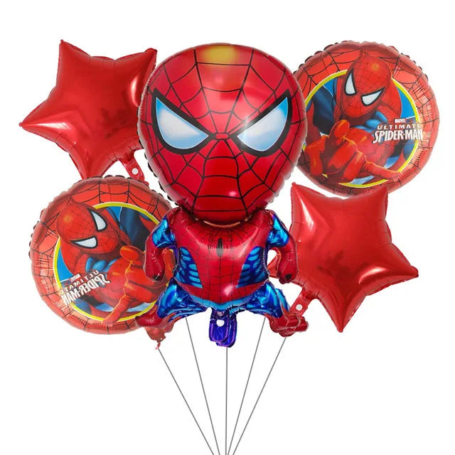 Spiderman Birthday Decorations New Spiderman Aluminum Film Balloon Disposable Tableware Party Plates Straw Supplies Baby Shower