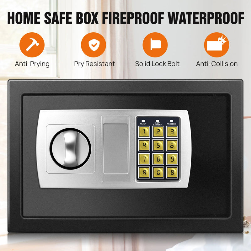 Digital Electronic Security Safe Box with Digital Keypad, 8.5L Steel Construction Cash Safe for Home Office Hotel