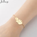 Stainless Steel Plant Charm Bracelet Minimalist Lotus Mandala Leaf Snowflake Bracelets for Women Tree of Life Bangles Jewelry