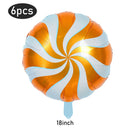 6Pcs Christmas Candy Cane Foil Balloons Round Windmill Lollipops Candy Helium Foil Balloons for Xmas Wedding Birthday Decoration