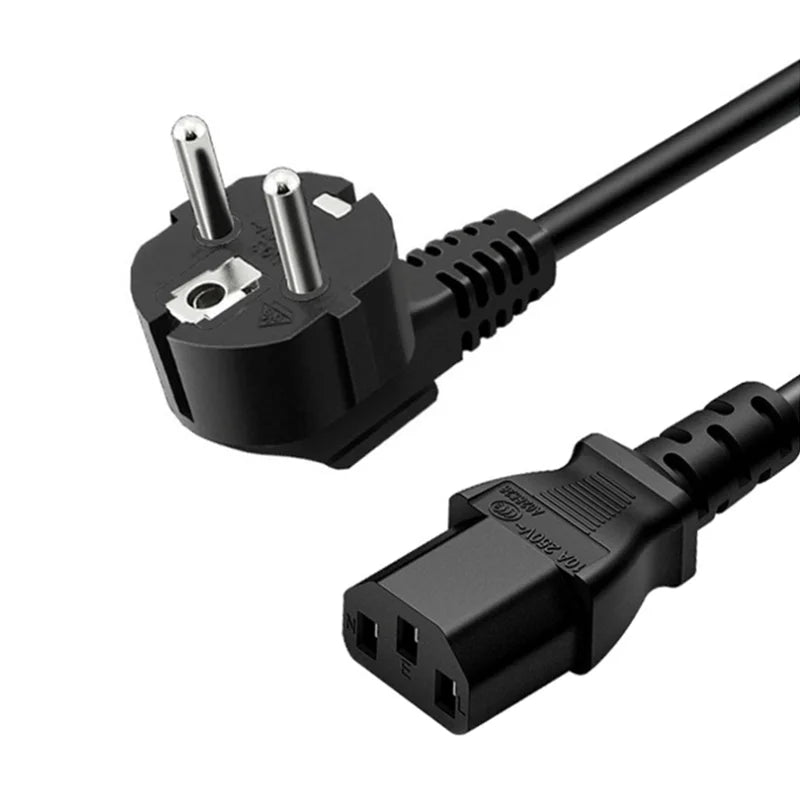 3PIN Power Cord Plug EU US UK AU IEC C13 Power Adapter Cable Plug For Dell Desktop PC Monitor HP Epson Printer LG TV Projector