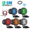 5V 3.1A 12V Dual USB C Car Charger Fast Charging USB PD QC3.0 Fast Charger For iPhone Samsung Xiaomi Car Phone Charger Adapter