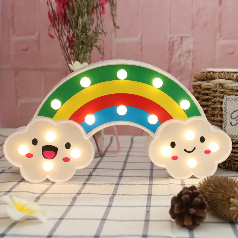 Kids Room Decor Cloud Star Moon LED Night Light Baby Children Bedroom Rainbow Cloud Christmas Night Light Wedding Decoration