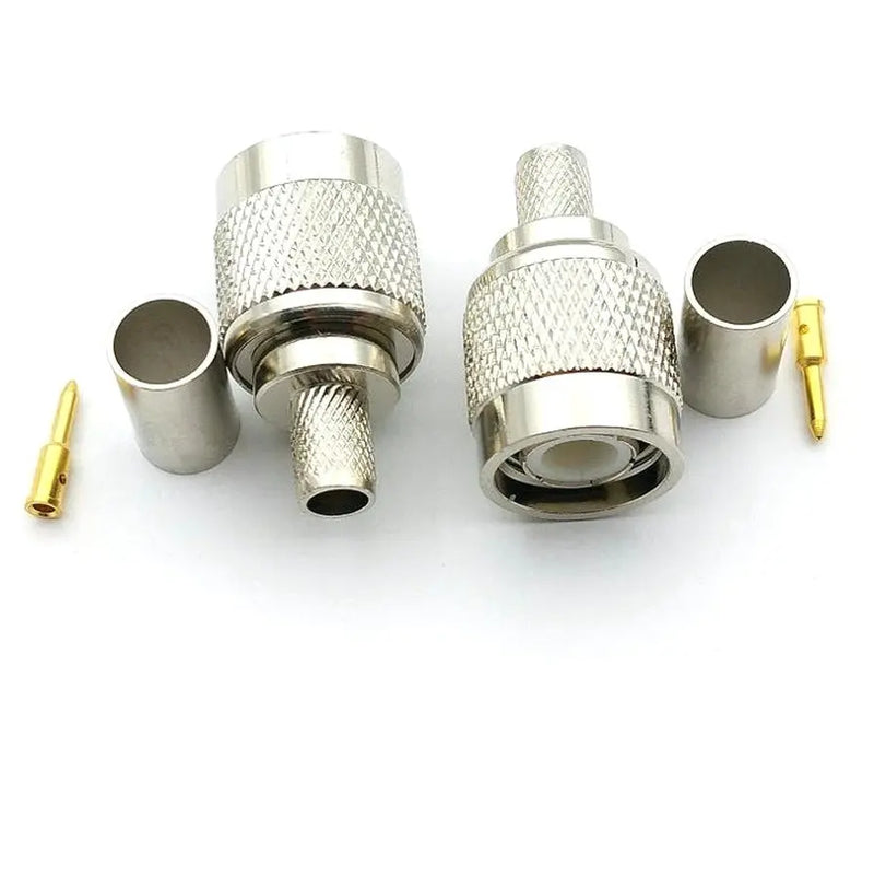 copper TNC Male Plug RF Coax Connector Crimp For Cable RG58 RG142 RG400 LMR195