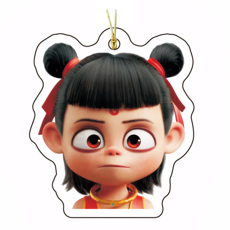 Nezha Ao Bing Anime Keychain Action Figures PVC/Acrylic Car Key Chain Ring Mini Figure Model Schoolbag Pendent Toy Kids Toy Gift