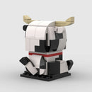 Animals MOC Dairy Cow Brickheads Cute Creative DIY Desktop Decor Building Blocks Kids Toys Gift Cartoon Pet Dairy Cattle Model