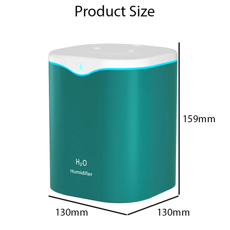 Large Capacity Dual Spray Humidifier Usb Home Bedroom 2L Silent Water Replenisher Air Purifier Wireless Water Diffuser Office