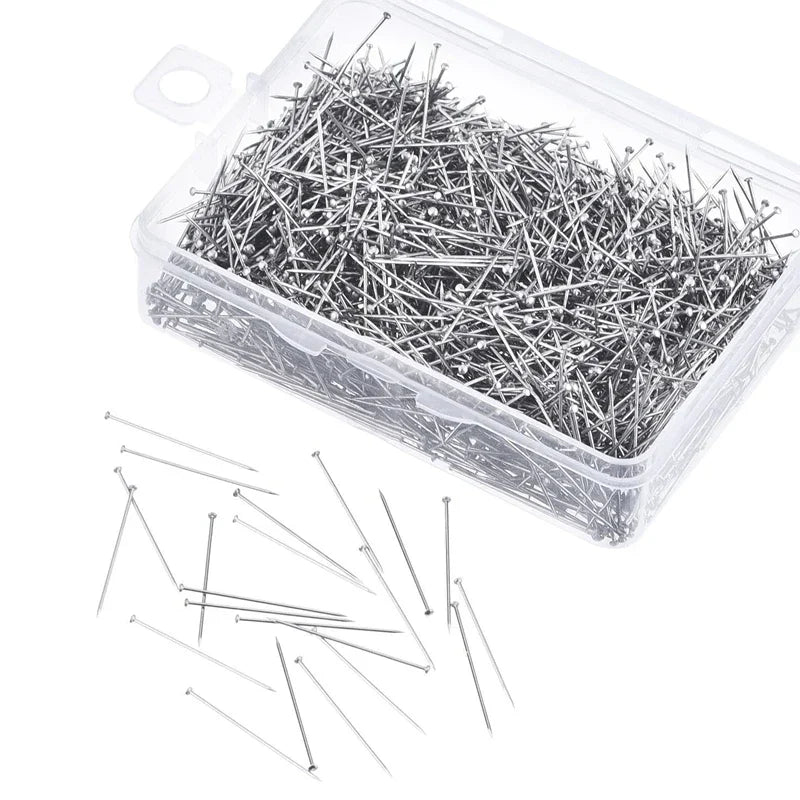 1Box 26/35mm Stainless Steel Sewing Pins Dressmaker Straight Suture Pins Fine Satin Head Pins Jewelry Making of Sewing Tools