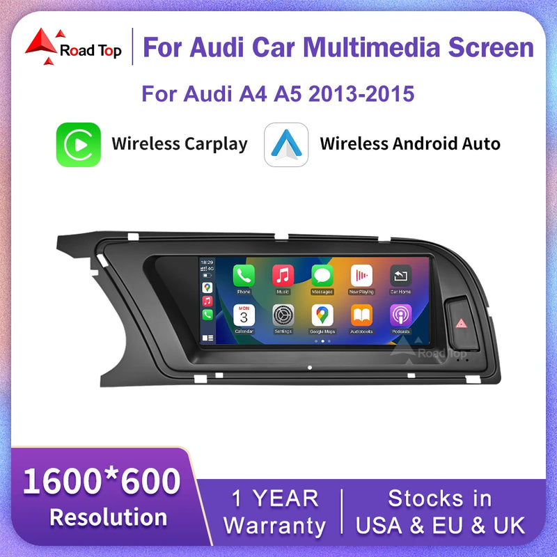Linux Car Multimedia Radio Touch Screen For Audi A4 A5 2013-2015 with Wireless CarPlay Android Auto Airplay Miracast Function
