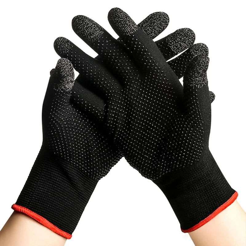 2pcs Mobile Game Gaming Gloves For Gamer Sweatproof Anti-slip Touch Screen Finger Sleeve Breathable Mobile Gaming Gloves