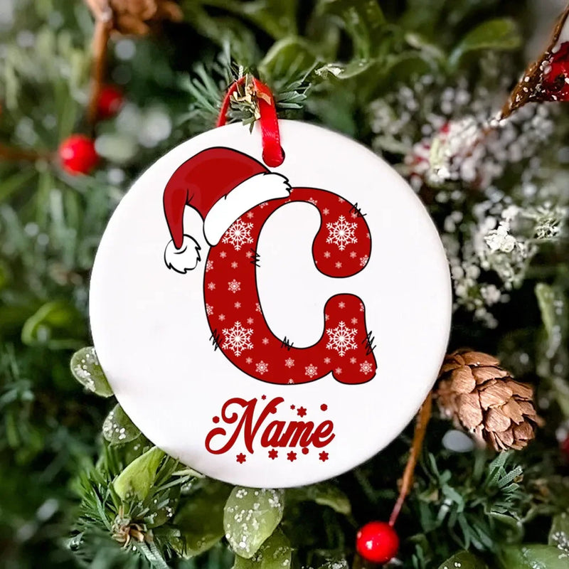 Personalized Christmas Ornament Custom Name Photo Prop Christmas Family Party Ceramic Ornament Xmas Keepsake Gift Drop Ornaments