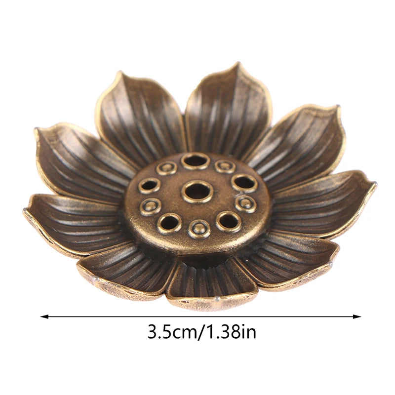 Buddhism Lotus Line Incense Holder Plate Alloy Incense Burner Temples Yoga Studios Home Decoration