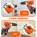 BRIEFNESS 45Nm Cordless Drill Screwdriver 1 Battery Electric Impact Drill 2 Speed Forward Reverse DIY Home Tool Multi-purpose