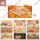 Putuo Decor Welcome Autumn Wood Sign Hello Fall Wooden Plaque Pastoral Garden Wooden Hanging Plate Backyard Wall Home Decoration