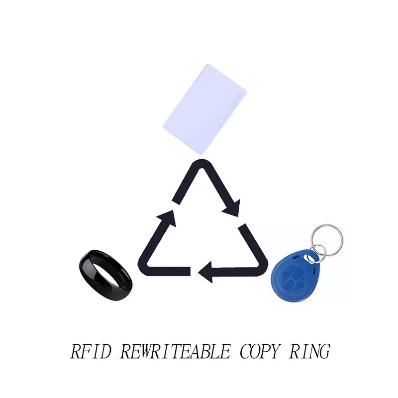 New RFID Smart Chip Ring IC+ID Rewritable Key 125Khz T5577 Clone Badge 13.56Mhz CUID Copier Tag Copy Writer Token