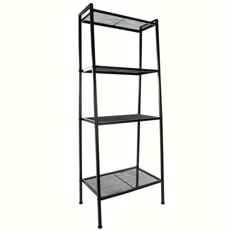4 Tier Heavy Duty Metal Leaning Ladder Shelf Bookcase Bookshelf Storage Shelves