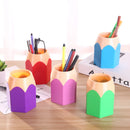 Pen Vase Pencil Pot Creative Makeup Brush Holder Stationery Desk Tidy Plastic Desk Organizer Container School Office Storage