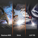 HZXVOGEN MIG-200 3 in 1 Synergic Control MIG Welder Machine ARC/Flux MIG/Lift TIG IGBT No Gas Inverter Welder Synergy Tool