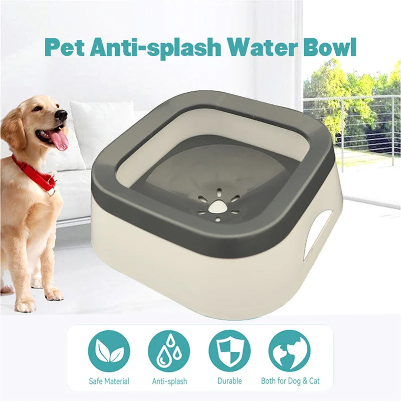 Anti-splash Water Bowl For Dogs Large Capacity Drinker Pet Slow Food Bowl Waterer For Puppy Cat  Anti-gulping Feeding Supplies