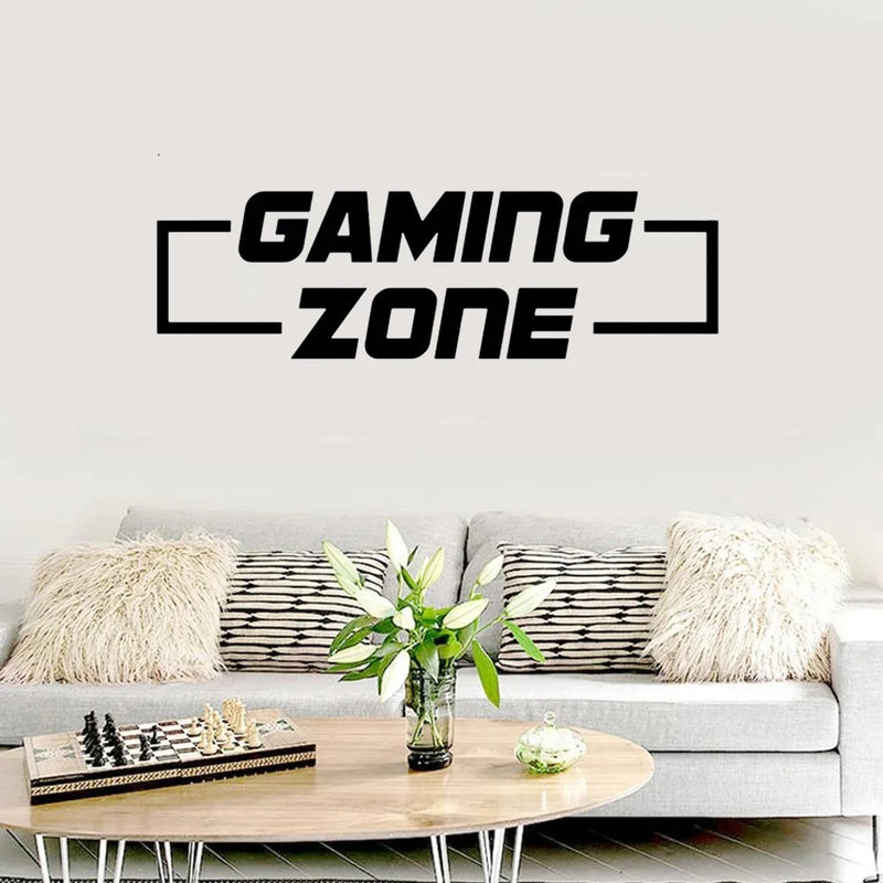 Gaming Zone Video Game Wall Sticker Playroom Bedroom Gaming Zone Gamer Xbox Ps4 Quote Wall Decal Kids Room Vinyl Decor