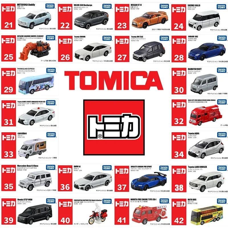 Takara Tomy Tomica No.21-No.40 Simulated Die Casting Alloy 1/64 Model Car Toys Metal Sports Car Children Christmas Gift Boy Toys